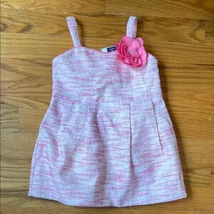 NWT Janie & Jack Pink and white Dress with Flower Accent